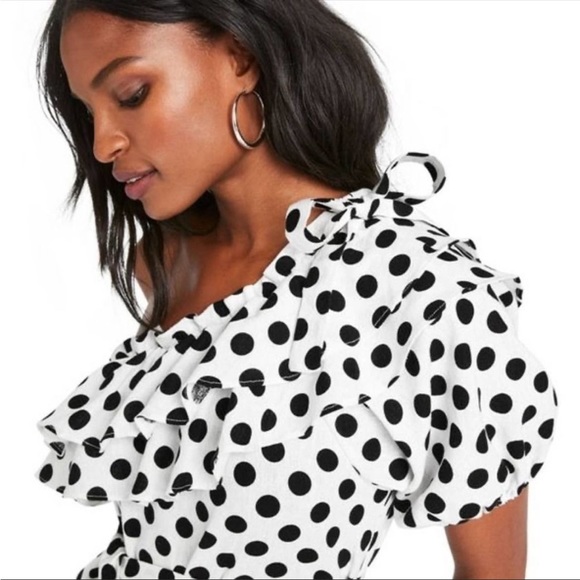 NWT! LISA MARIE FERNANDEZ for Target Polka Dot One Shoulder Dress MEDIUM - Picture 4 of 7